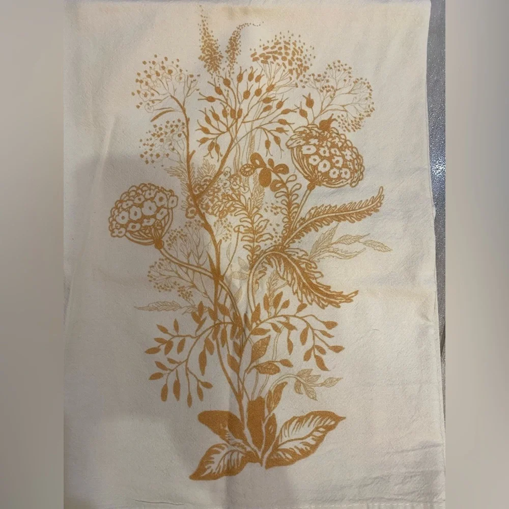 Golden Wildflower Bouquet Flour Sack Kitchen Hand Towel
